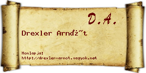 Drexler Arnót névjegykártya